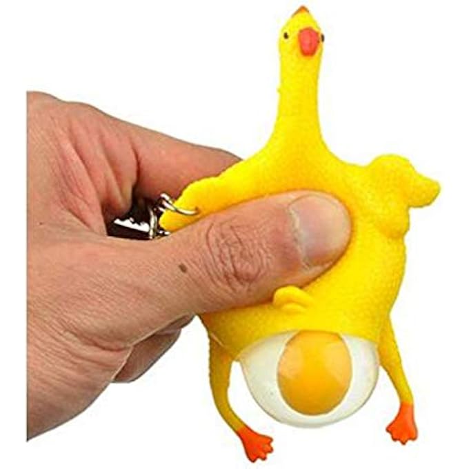 YOYOSTORE Mini 9cm Chicken and Egg Toy Stress Relief Laying Egg Age 14 Months+ - Image 1