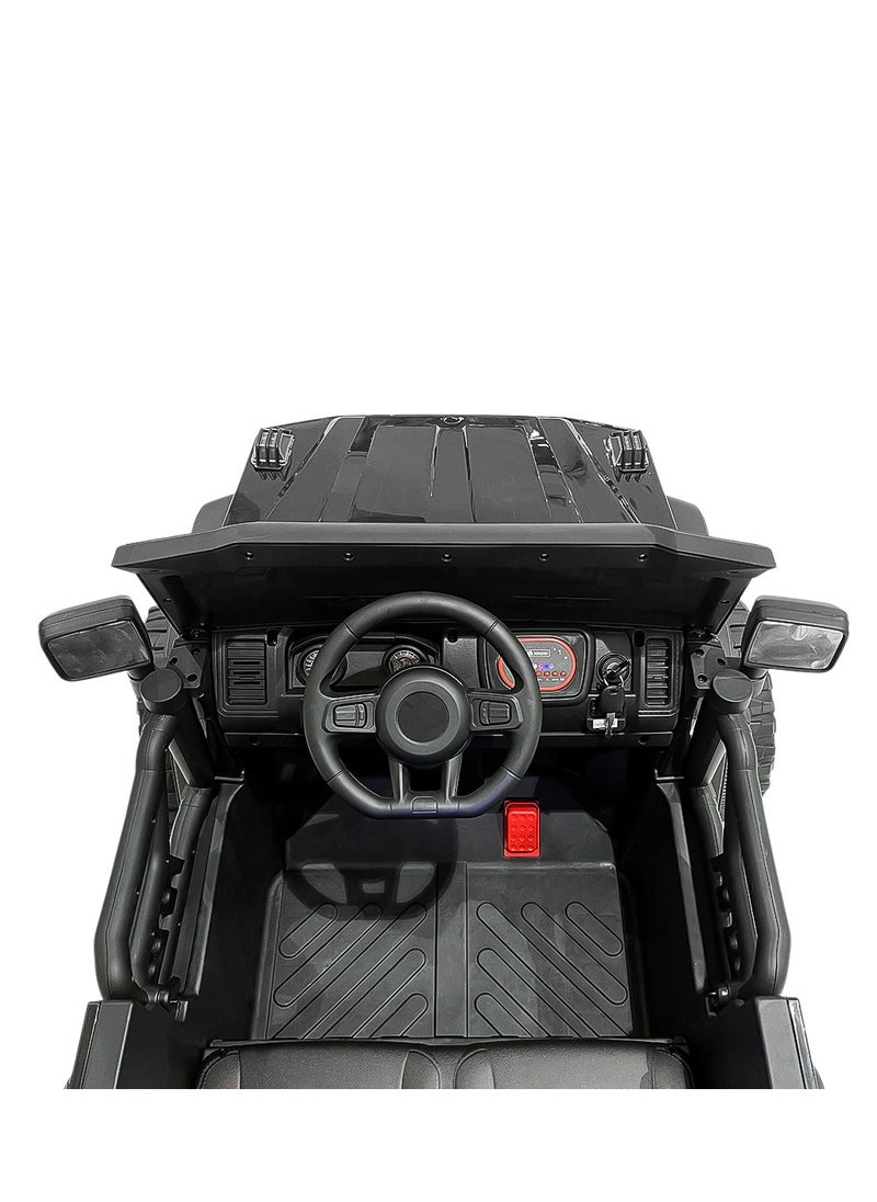 CN-016 4-Tyre Kids Cross Country Electric Ride-On Car, 7KM/H Max Speed, Three Speed Modes with Parental Remote Control, LED Lights, Bluetooth Speaker, Multimedia Player, 12V/7AH Battery, 9KM Range, Front Suspension, Safe & Stable for Kids Aged 3-14