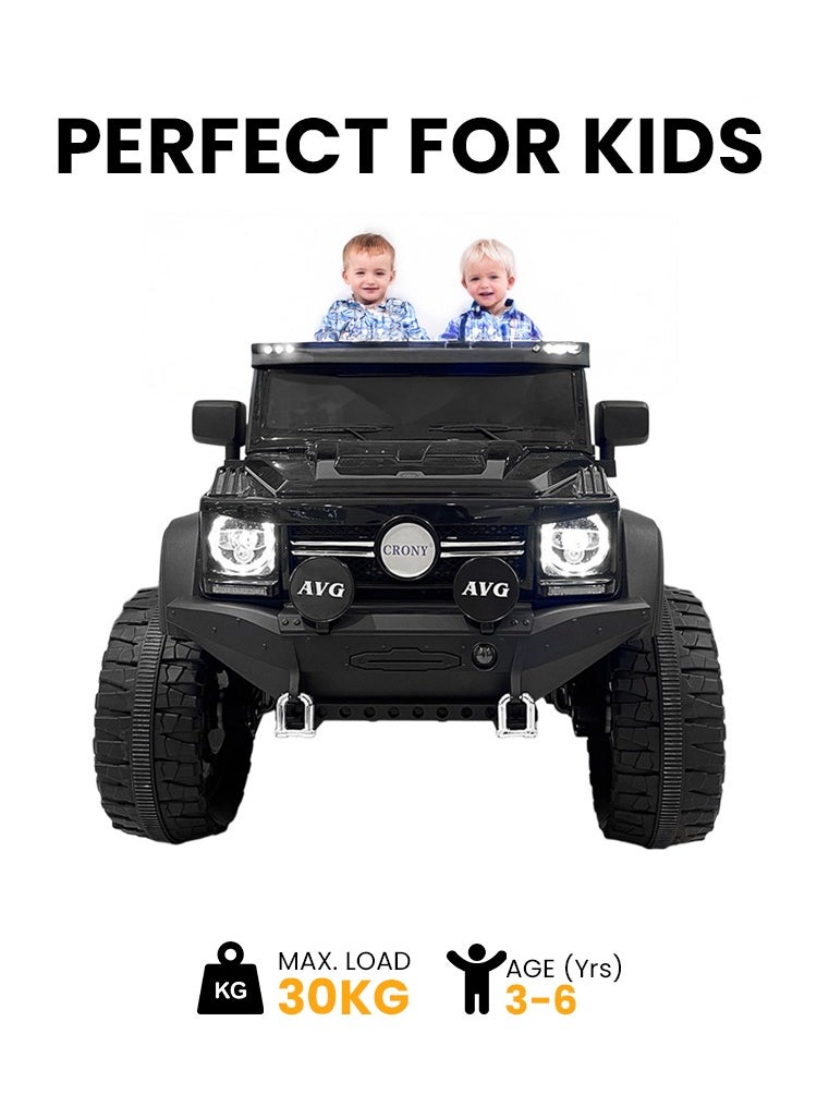 CN-016 4-Tyre Kids Cross Country Electric Ride-On Car, 7KM/H Max Speed, Three Speed Modes with Parental Remote Control, LED Lights, Bluetooth Speaker, Multimedia Player, 12V/7AH Battery, 9KM Range, Front Suspension, Safe & Stable for Kids Aged 3-14