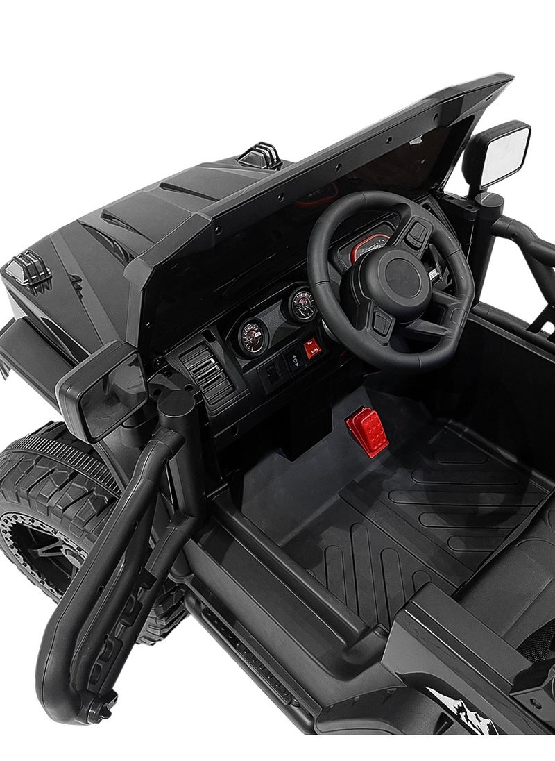 CN-016 4-Tyre Kids Cross Country Electric Ride-On Car, 7KM/H Max Speed, Three Speed Modes with Parental Remote Control, LED Lights, Bluetooth Speaker, Multimedia Player, 12V/7AH Battery, 9KM Range, Front Suspension, Safe & Stable for Kids Aged 3-14