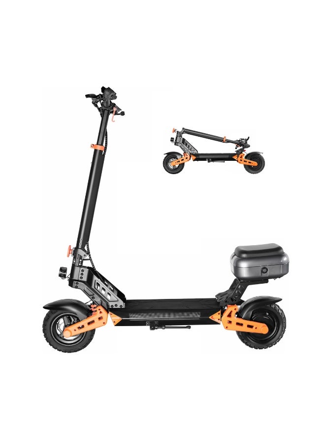 كروني سكوتر كهربائي كروني D2 برو 1500 واط للبالغين، أقصى سرعة 70 كيلو/ساعة، بطارية 48 فولت 15 أمبير، مدى كهربائي نقي 40 كم، إطارات 10 بوصات للطرق الوعرة، سكوتر كهربائي قابل للطي مع نظام تعليق أمامي وخلفي، فرامل قرصية أمامية وخلفية قابلة للإيقاف، هيكل من الألومنيوم، دراجة كهربائية ذكية متصلة بالتطبيق، ممتصات صدمات مزدوجة، سكوتر محمول للتنقل في المناطق الحضرية. - Image 1