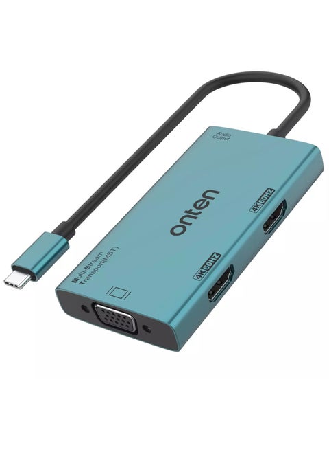 M206 USB C HUB 4 IN 1 Multi Stream Dual HDMI 4K @60Hz, VGA and Audio 3.5MM