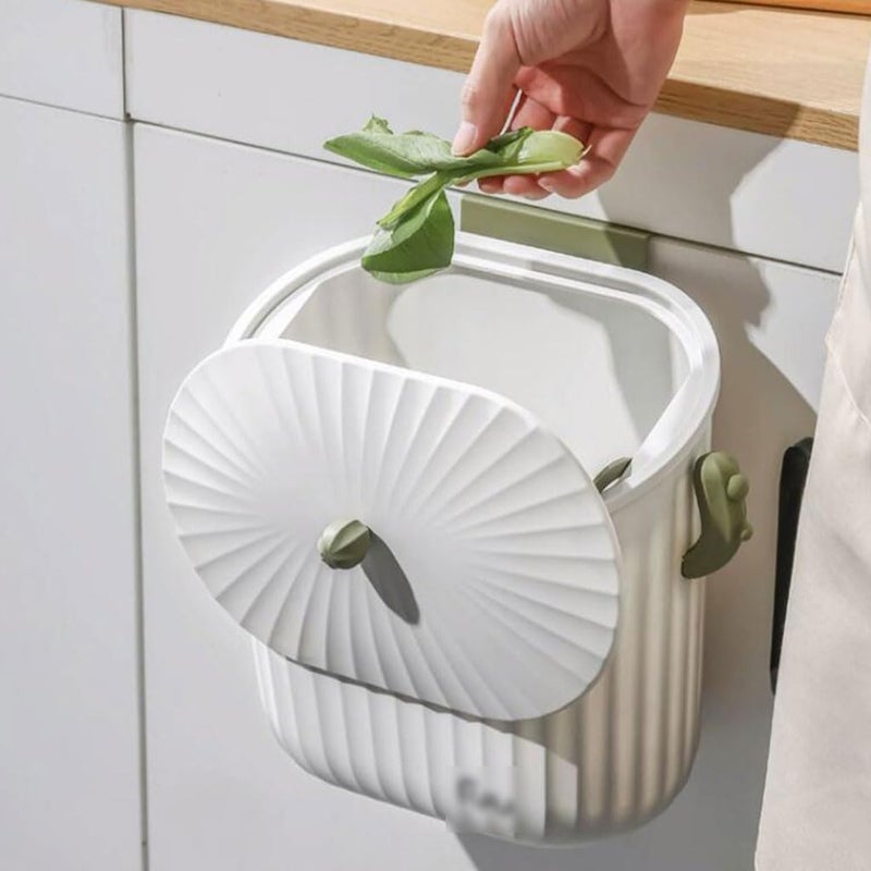 PROSFIA PROSFIA Kitchen Compost Bin 8 Litre Hanging Trash Can with Lid Kitchen Cabinet Door Under Sink Plastic Garbage Can Compost Bin Wall Mounted Slide Open 21 Gallon Under Kitchen Counter Bin  - Image 5