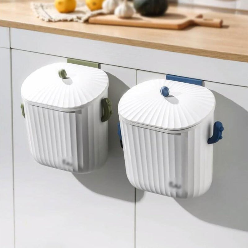 PROSFIA PROSFIA Kitchen Compost Bin 8 Litre Hanging Trash Can with Lid Kitchen Cabinet Door Under Sink Plastic Garbage Can Compost Bin Wall Mounted Slide Open 21 Gallon Under Kitchen Counter Bin  - Image 3
