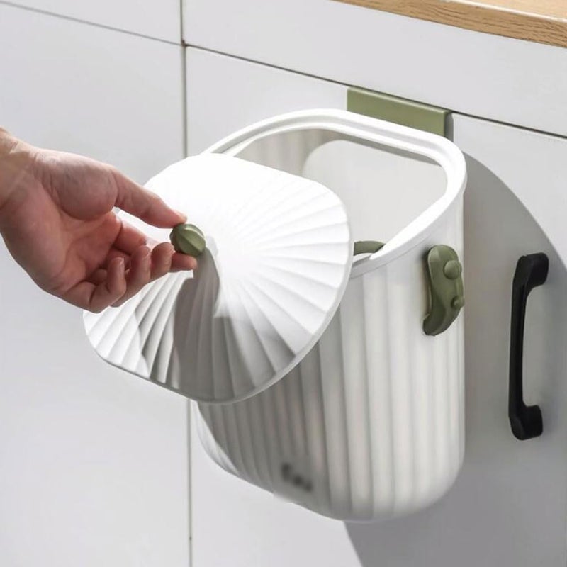 PROSFIA PROSFIA Kitchen Compost Bin 8 Litre Hanging Trash Can with Lid Kitchen Cabinet Door Under Sink Plastic Garbage Can Compost Bin Wall Mounted Slide Open 21 Gallon Under Kitchen Counter Bin  - Image 4