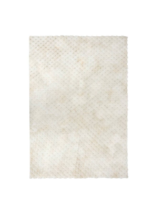 atmosphera Adriel Wool Effect Faux Fur Anti-Slip Rug Beige 120 x 170cm 212421 - Image 1