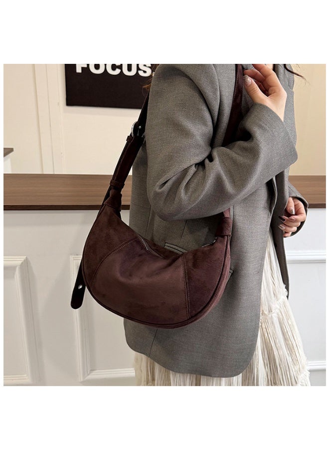2026 Autumn New Trendy Dumpling Bag, Vintage Suede Large Capacity Casual Crossbody Hobo Bag - Image 5