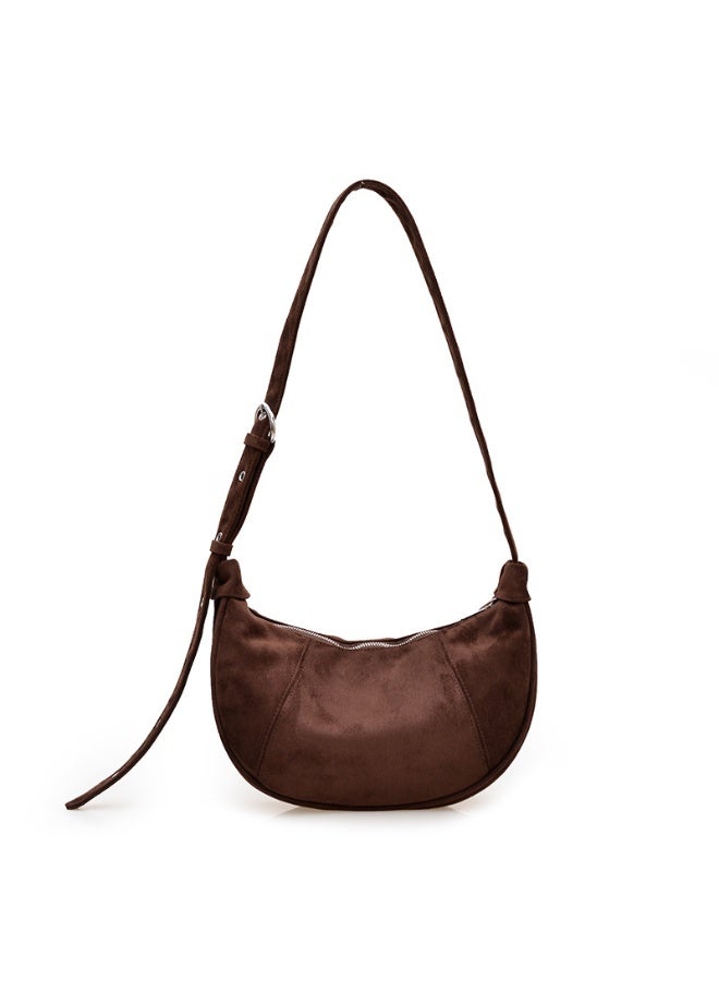 2026 Autumn New Trendy Dumpling Bag, Vintage Suede Large Capacity Casual Crossbody Hobo Bag - Image 1