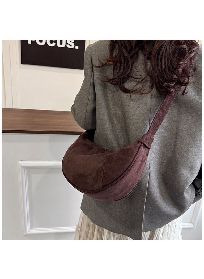 2026 Autumn New Trendy Dumpling Bag, Vintage Suede Large Capacity Casual Crossbody Hobo Bag - Image 3