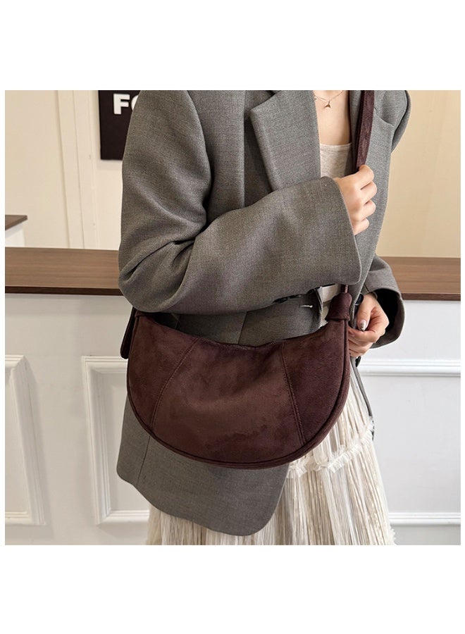 2026 Autumn New Trendy Dumpling Bag, Vintage Suede Large Capacity Casual Crossbody Hobo Bag - Image 4