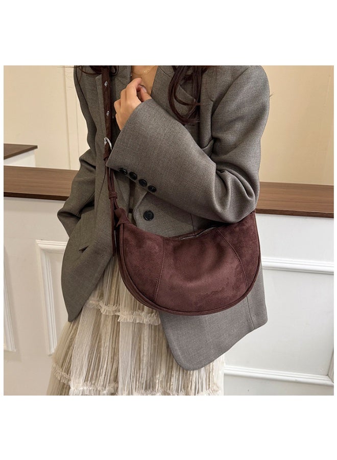 2026 Autumn New Trendy Dumpling Bag, Vintage Suede Large Capacity Casual Crossbody Hobo Bag - Image 2
