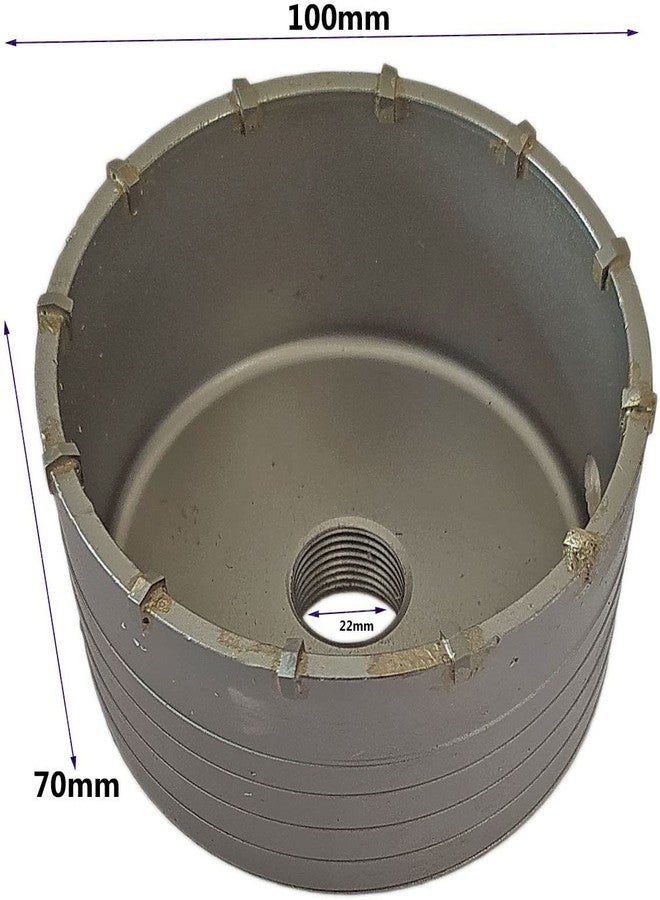 DUMDAAR 100mm SDS Plus Shank Concrete Hole Saw set Cutter with 200mm rod cement Stone Wall Punch Reamer Air Conditioner Punch Hollow Drill Bit () - Image 3