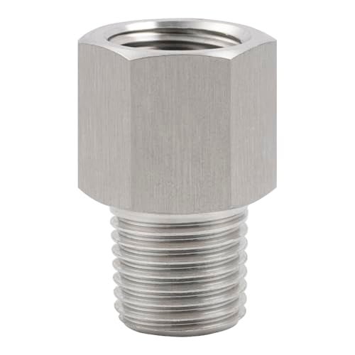 Pysrych 304 Stainless Steel Forged Pipe Fitting Converter Adapter 1/4“ G Thread Female to 1/4" NPT Male 2000psi (1 Pc) - Image 5