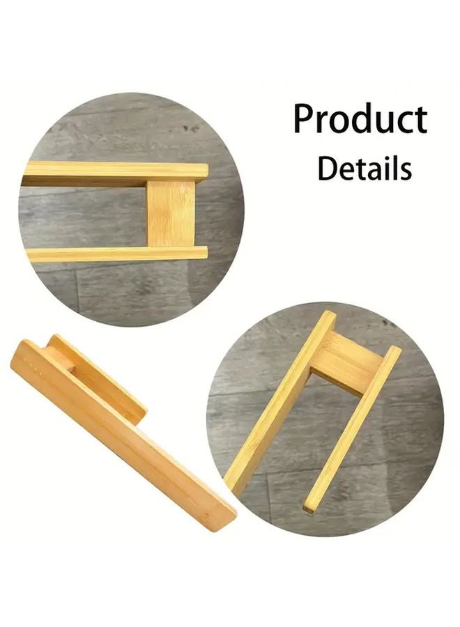 Bamboo Wall Mounted Towel Rack Holder 1pc No Drill Easy Install Space Saving Bathroom Kitchen - Image 4