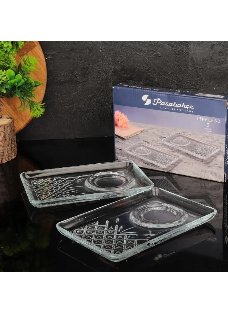 Paşabahçe 54851 182X120MM Timeless 2-Piece Tea Plate
