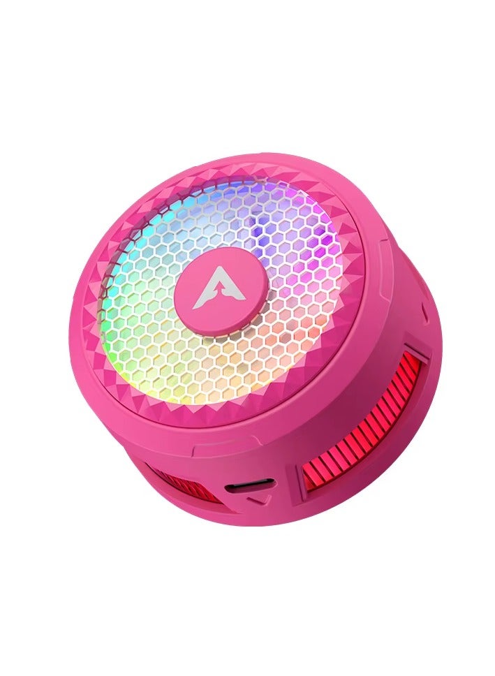 PIVA X30 27W High-Power Mobile Gaming Cooling Fan with Vacuum Cooling, TEC 1060 Chip, Magnetic Heatsink with RGB Lighting for a Professional Look, Durable and Scratch-Resistant, Smart Fan Speed ​​and Lighting Control, Pink Color - Image 1
