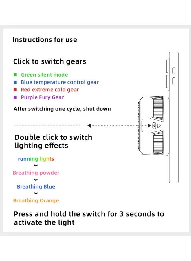 PIVA X30 27W High-Power Mobile Gaming Cooling Fan with Vacuum Cooling, TEC 1060 Chip, Magnetic Heatsink with RGB Lighting for a Professional Look, Durable and Scratch-Resistant, Smart Fan Speed ​​and Lighting Control, Pink Color - Image 5