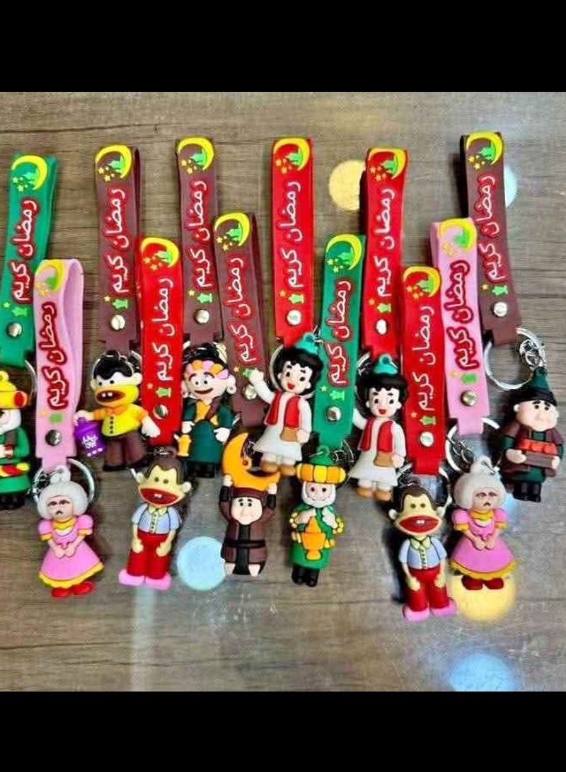 ١٢ قطعة ميالية مفاتيح رمضان هدايا اشكال مختلفة متنوعة سيليكون - Image 1