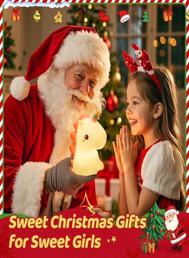 One Fire Silicone Unicorn Night Light for Kids - 16 Colors & Remote Control, Rechargeable Lamp for Girls, Teens, Led, White & Pink - Image 2