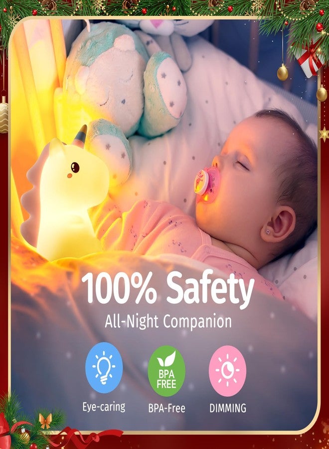 One Fire Silicone Unicorn Night Light for Kids - 16 Colors & Remote Control, Rechargeable Lamp for Girls, Teens, Led, White & Pink - Image 5