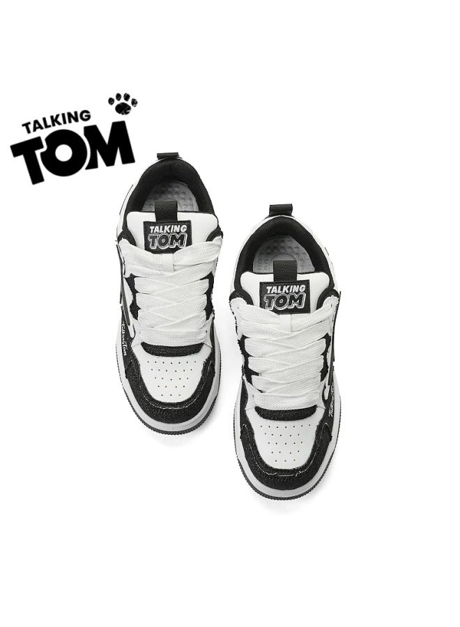 Talking Tom Couple Sneakers Spring Outdoor Sports Casual Flat Shoes For Men And Women Black And White Size 44 - Image 5