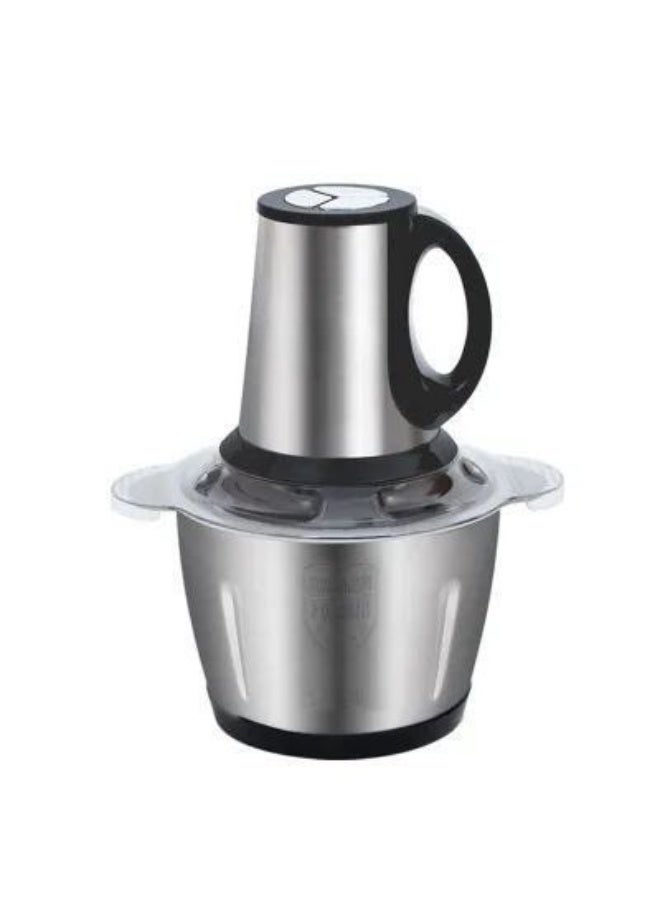 Multi-functional electric food grinder with a metal bowl – a powerful food processor for chopping and preparing vegetables, meat, and nuts, with multiple speed settings (5L capacity). - Image 2