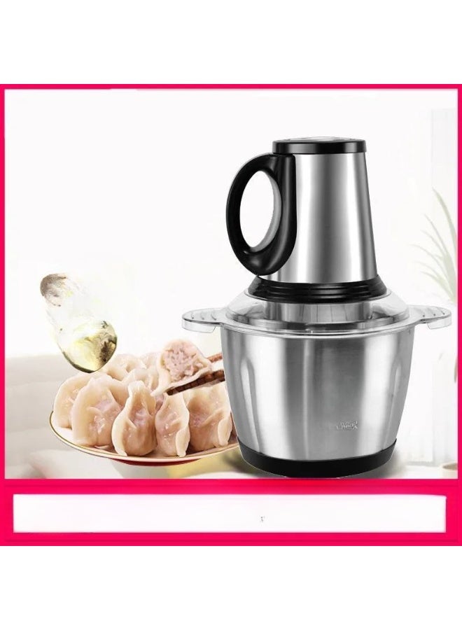 Multi-functional electric food grinder with a metal bowl – a powerful food processor for chopping and preparing vegetables, meat, and nuts, with multiple speed settings (5L capacity). - Image 5