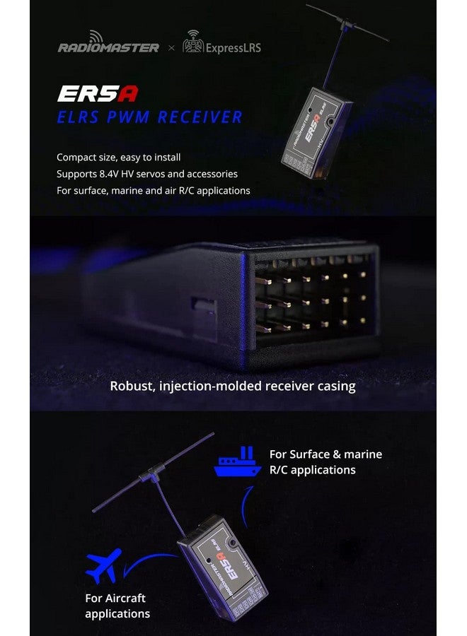 راديوماستر Er5A 5Ch 2.4Ghz Expresslrs Elrs Pwm مع مستقبل دبوس لطائرة Rc سيارة قارب أجزاء DIY - Image 3