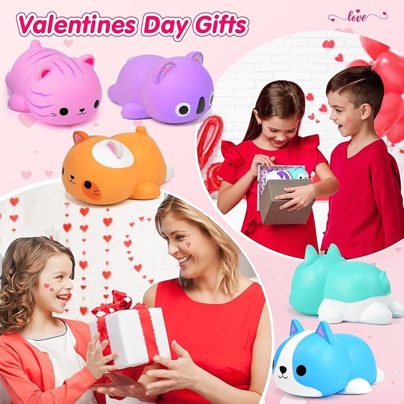 FLY2SKY Cat Squishies Stress Balls for Adults Kids: 6PCS Jumbo Animal Squishies Slow Rising Fidget Sensory Toys Classroom Prizes Party Favors Valentines Gifts Easter Goodie Bags Christmas Stocking Stuffers - Image 3