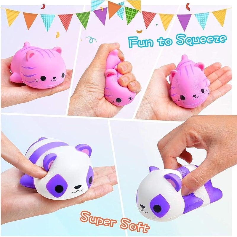 FLY2SKY Cat Squishies Stress Balls for Adults Kids: 6PCS Jumbo Animal Squishies Slow Rising Fidget Sensory Toys Classroom Prizes Party Favors Valentines Gifts Easter Goodie Bags Christmas Stocking Stuffers - Image 4