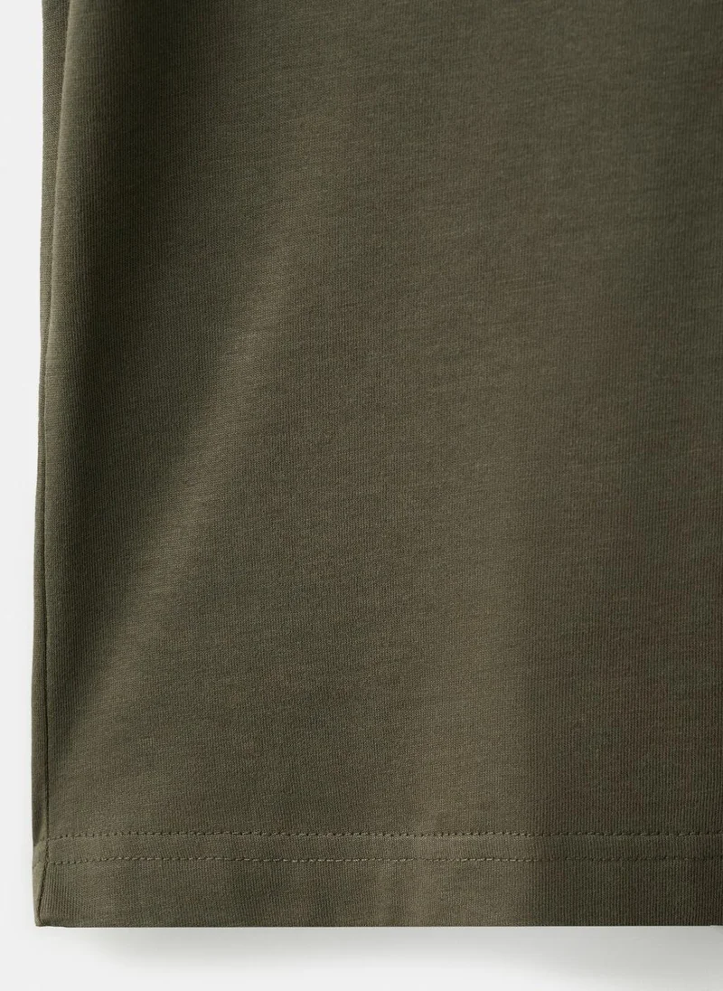 Mango Man  100% cotton slim-fit V-neck t-shirt for Men | Best Price UAE