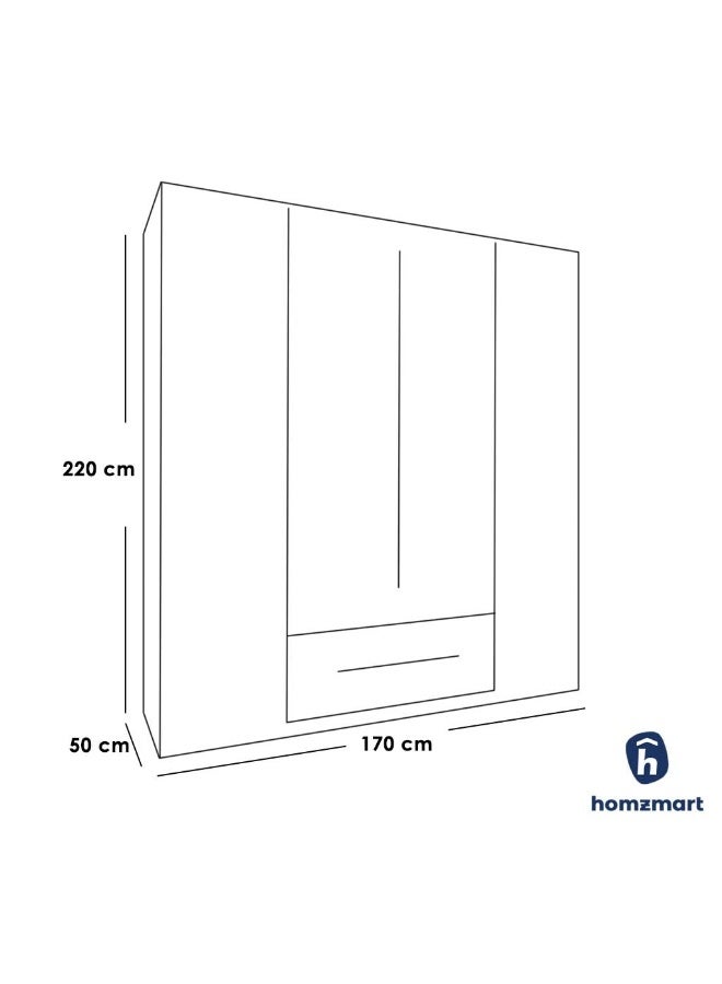هومزمارت خزانة ملابس خشب لامنتك 220×170×50 سم - أبيض - Image 2