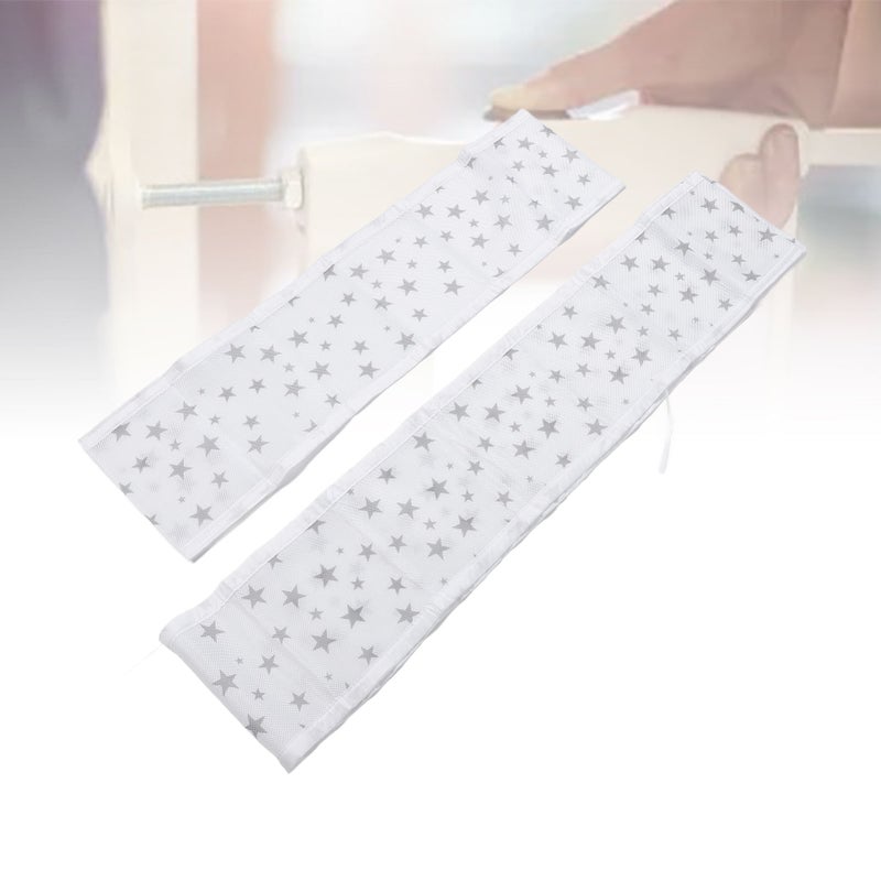 2pcs Breathable Mesh Baby Bed Bumper Soft Mesh Crib Liner Anti Fall Cot Protector for Baby Star - Image 1