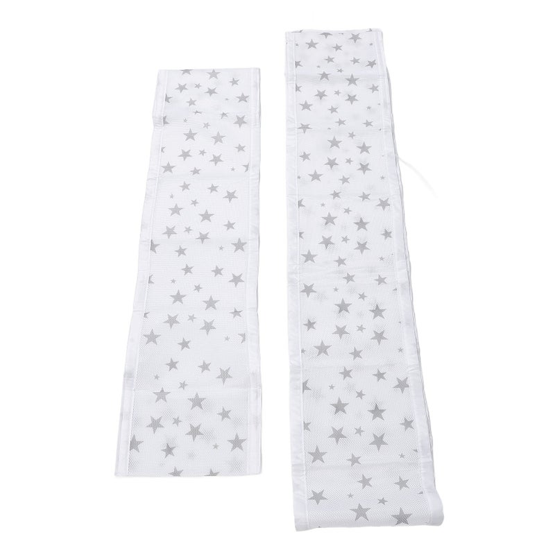 2pcs Breathable Mesh Baby Bed Bumper Soft Mesh Crib Liner Anti Fall Cot Protector for Baby Star - Image 3