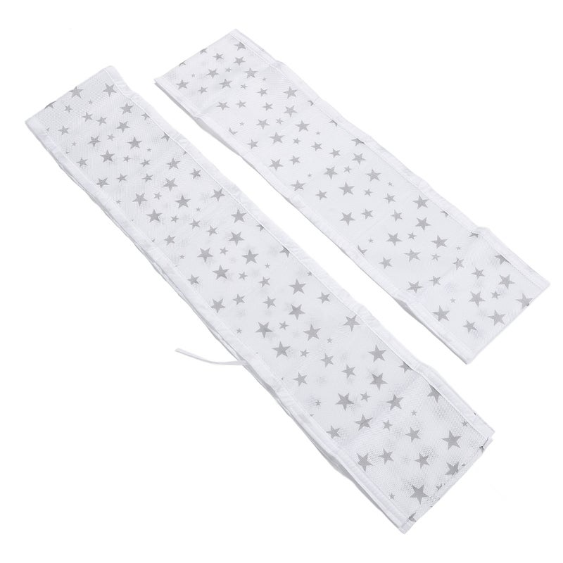 2pcs Breathable Mesh Baby Bed Bumper Soft Mesh Crib Liner Anti Fall Cot Protector for Baby Star - Image 2