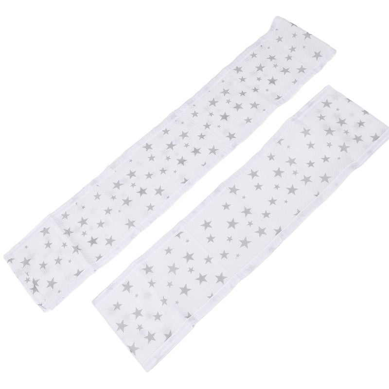 2pcs Breathable Mesh Baby Bed Bumper Soft Mesh Crib Liner Anti Fall Cot Protector for Baby Star - Image 4