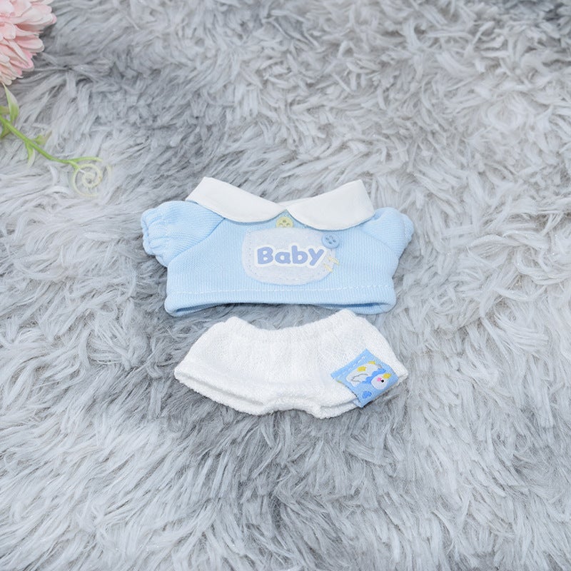 Cotton Dolls 10cm 20cm Sweatshirt Outfits 10cm (Blue Baby2 set)