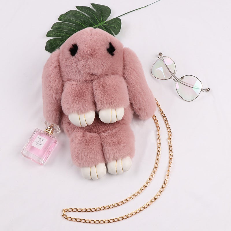 2024 Cute Plush Bunny Crossbody Kids Bag PALE SHA 
