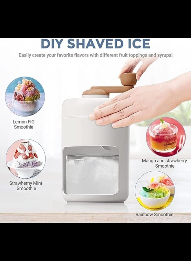 Manual Ice Crusher Slush Machine, Ice Shaver Cocktails, Portable Slushie Machines and Snow Cone Machine with Free Ice Cube Tray, BPA Free for Home Kitchen Resturant Use  - Image 2