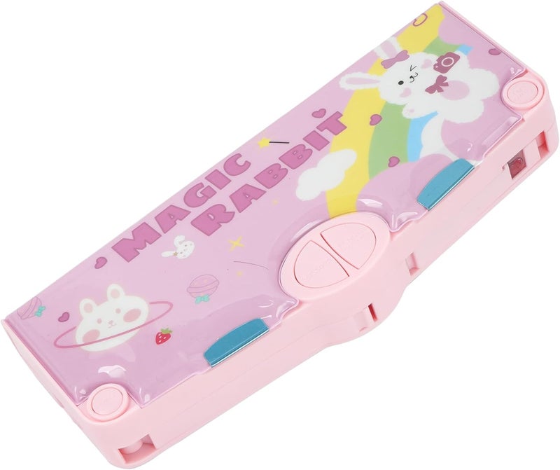 Minache Multifunction Pencil Case, Pencil Box with 2 Compartments for Students - Cartoon Pattern Stationery Set with Pop Out Scissors and Pencil Sharpener - Image 1