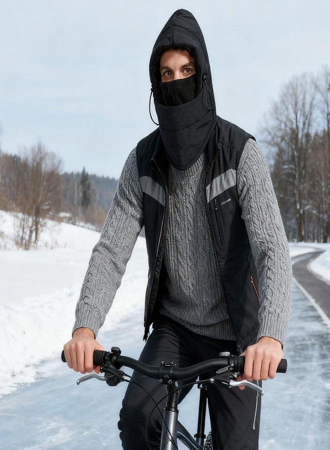 Peicees Thermal Winter Balaclava, Waterproof Ski Mask Fleece Lining Face Mask Hooded Scarf Hat Neck Gaiter for Men Women Red - Image 2