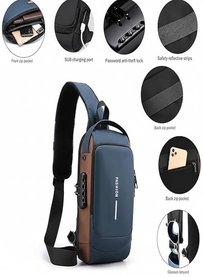 JK Vision Fashion Sling Bag for Men Stylish Crossbody Backpack for Men & Women, Anti-Theft Chest Bag with USB Charging Port, Messenger Bags, Casual Shoulder Bag - Image 4