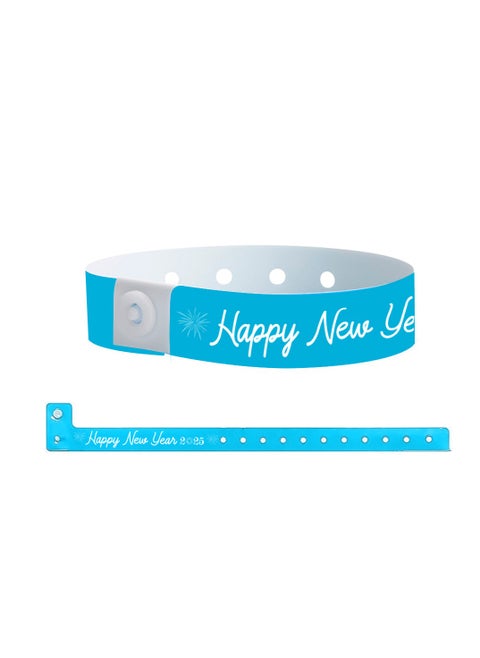 New Year Plastic Wristbands For Events–Wristbands For Parties,Concerts And Celebrations–Secure Snap Closure Design For Entry Management And Crowd Control