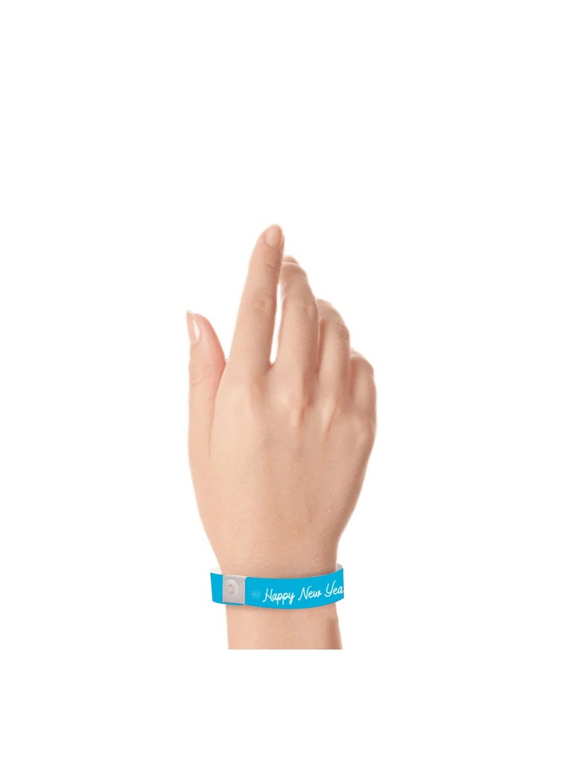 New Year Plastic Wristbands For Events–Wristbands For Parties,Concerts And Celebrations–Secure Snap Closure Design For Entry Management And Crowd Control