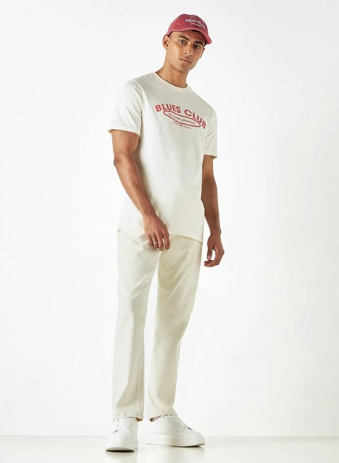 Lee Cooper Lee Cooper Logo Detail Crew Neck T-shirt with Short Sleeves