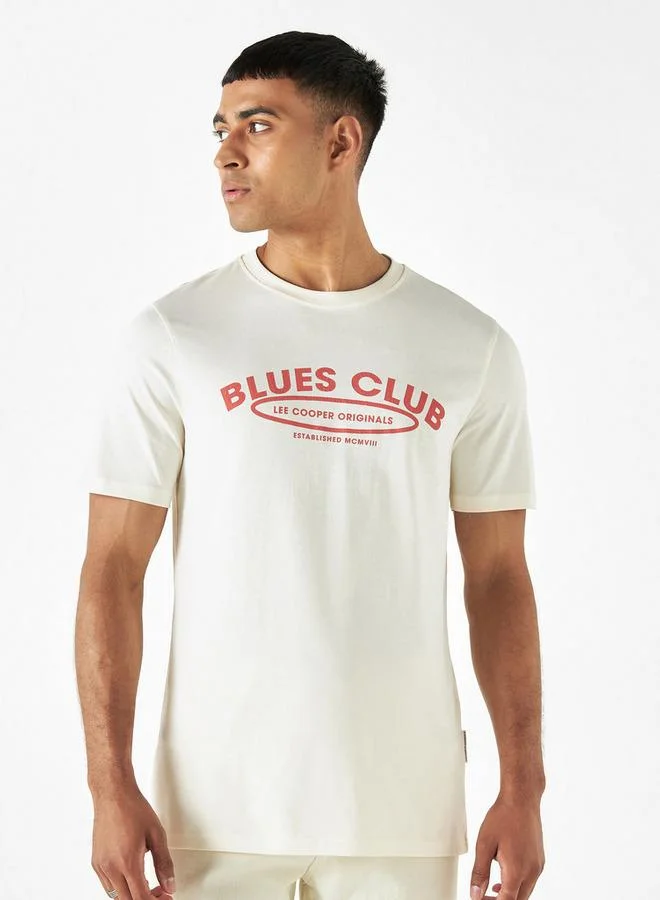 Lee Cooper Logo Detail Crew Neck T-shirt with Short Sleeves