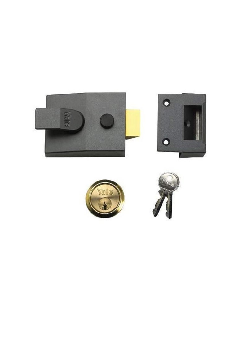 ييل Yale B-85-DMG-PB-40 Deadlocking Nightlatch ، أمان عالي مع قفل تلقائي ، لمسة نهائية معدنية داكنة / أسطوانة نحاسية ، خلفية 40 مم - Image 2