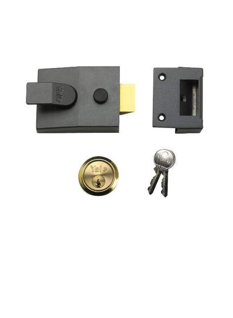 ييل Yale B-85-DMG-PB-40 Deadlocking Nightlatch ، أمان عالي مع قفل تلقائي ، لمسة نهائية معدنية داكنة / أسطوانة نحاسية ، خلفية 40 مم - Image 3
