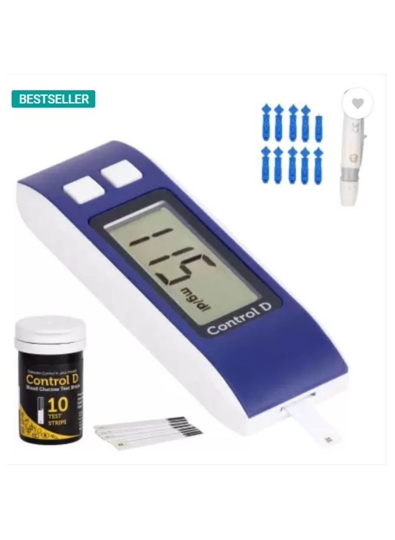Control D 10 Strips Blue Digital Glucose Blood Sugar testing Monitor Machine - Image 5