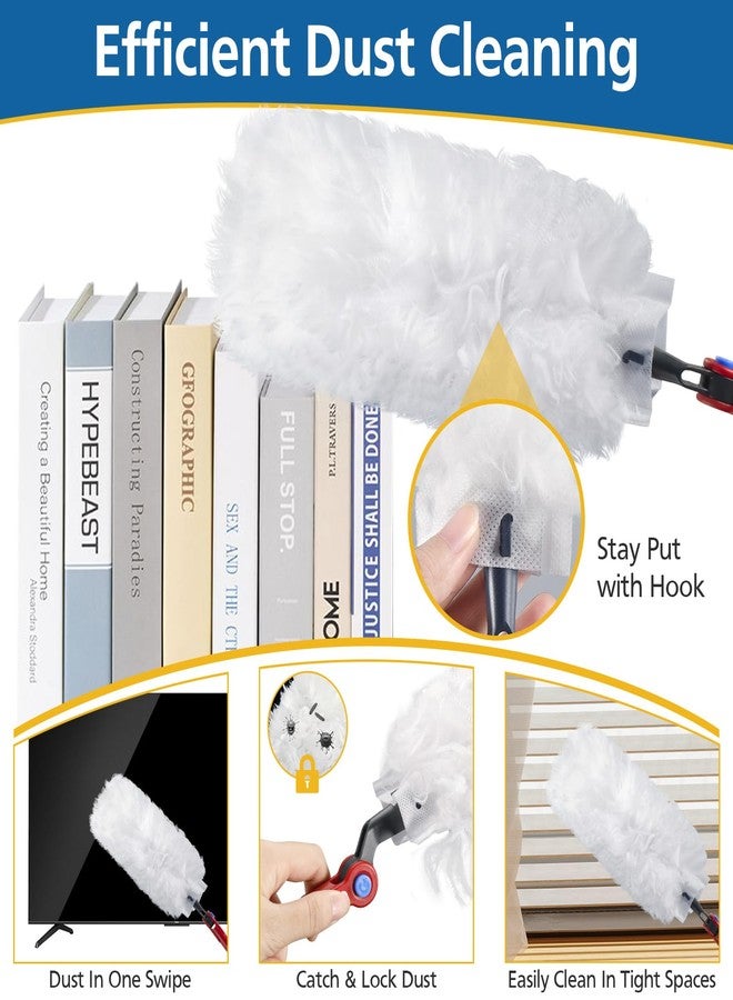 Caehomly 30 Pack Duster Refills Compatible with O-Cedar Flex & Catch Duster, 360° Heavy Duty Disposable Duster Refills Replacement, 3X More Dust Cleaning Than Feather Dusters - Image 4